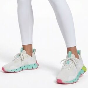 Reebok Zig Dynamica GZ4803 Sneakers Womens US 8.5 Gray Mint Mesh Running Shoes